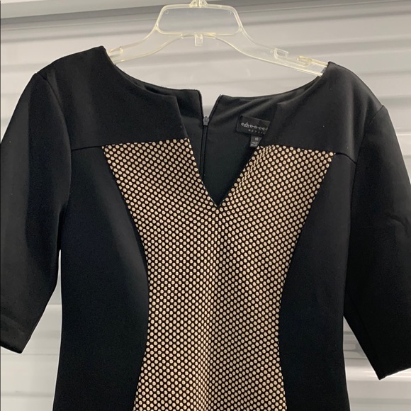 Connected Apparel Black Sheath Midi Dress V-Neck - Picture 5 of 9